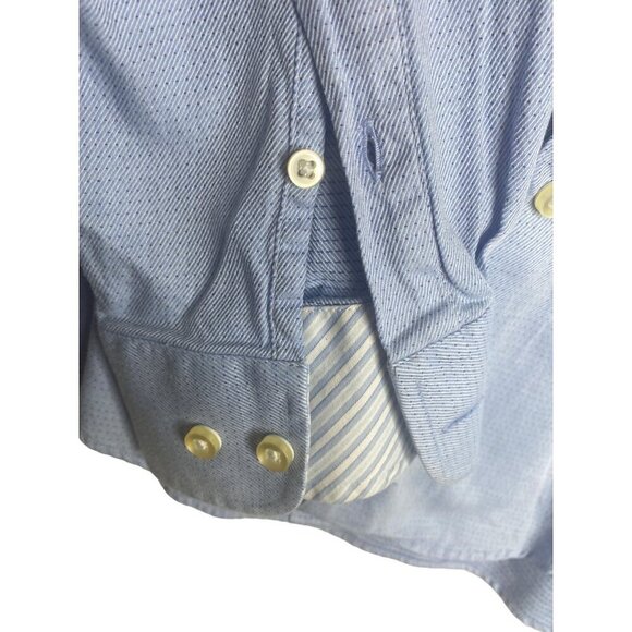 EGARA MEN'S MODERN FIT LIGHT BLUE COTTON BUTTON-DOWN DRESS SHIRT SZ L - Picture 5 of 5